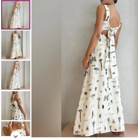 Commense Dresses & Skirts - 🌴 Commense Tropical Print Knotted Long Dress – Size M (NWOT)